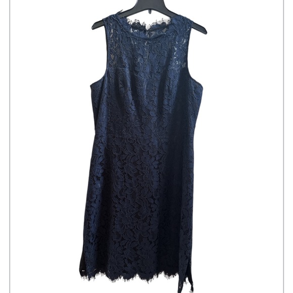 coral lace dress Andrea and Leo A1363 Prom Dress - Navy